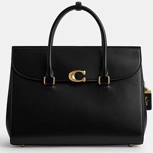 Coach Black Satchel with Gold Accents